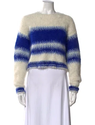 Pre-owned Mother Alpaca Striped Sweater In Blue