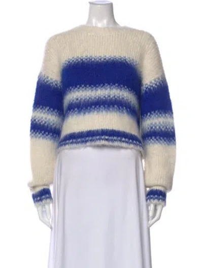 Pre-owned Mother Alpaca Striped Sweater In Blue