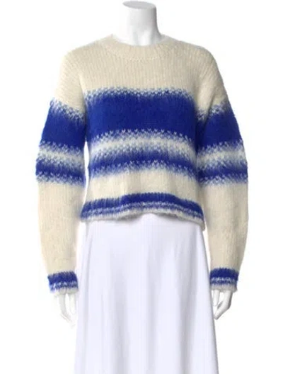 Pre-owned Mother Alpaca Striped Sweater In Blue