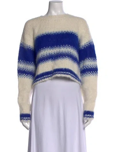 Pre-owned Mother Alpaca Striped Sweater In Blue