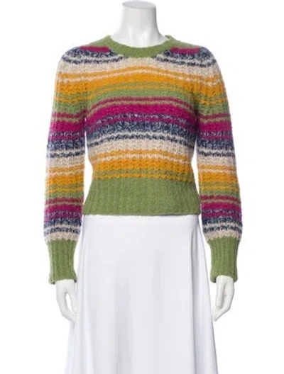 Pre-owned Mother Alpaca Striped Sweater In Green