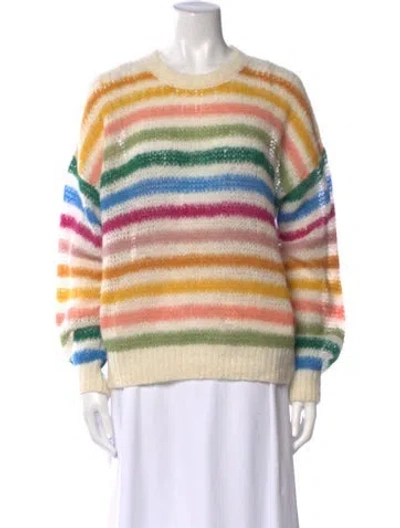 Pre-owned Mother Alpaca Striped Sweater In Neutral