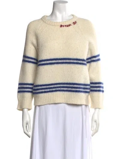 Pre-owned Mother Alpaca Striped Sweater In Neutral
