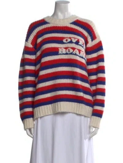 Pre-owned Mother Alpaca Striped Sweater In Neutral