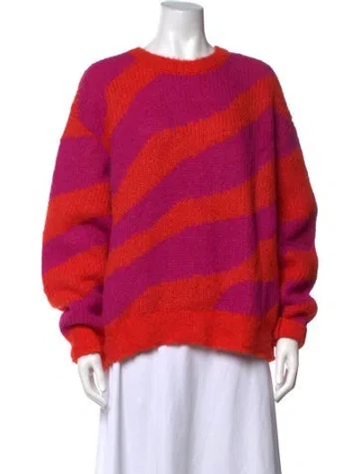 Pre-owned Mother Alpaca Striped Sweater In Purple/red