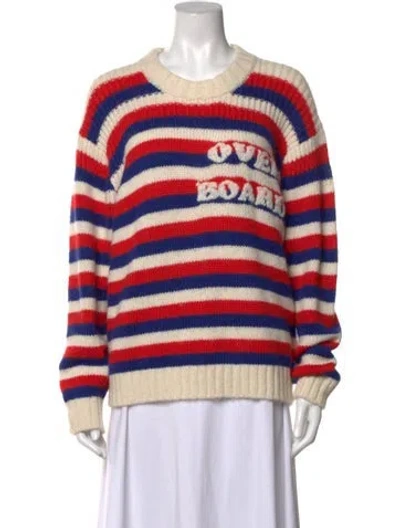 Pre-owned Mother Alpaca Striped Sweater In Red