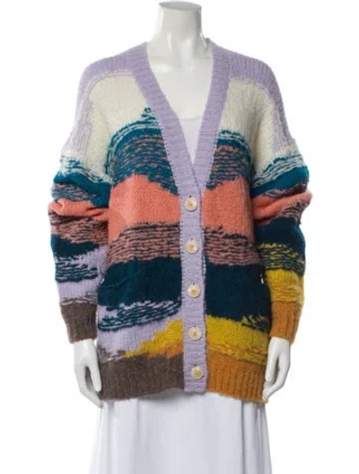 Pre-owned Mother Alpaca Striped Sweater W/ Tags In White