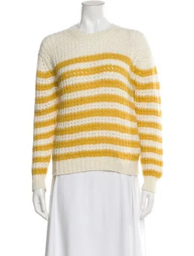 Pre-owned Mother Alpaca Striped Sweater W/ Tags In Yellow