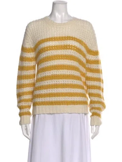Pre-owned Mother Alpaca Striped Sweater In Yellow