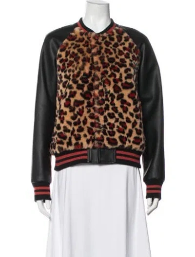 Pre-owned Mother Animal Print Bomber Jacket In Multicolor