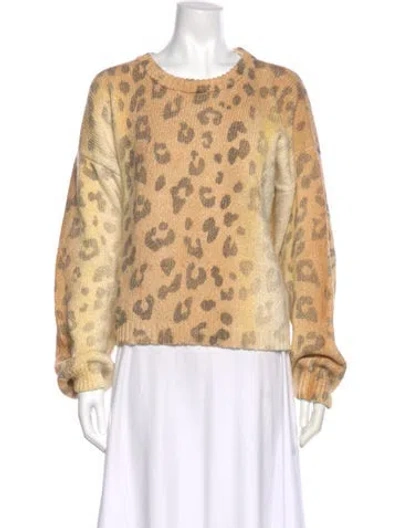 Pre-owned Mother Animal Print Crew Neck Sweater In Multi
