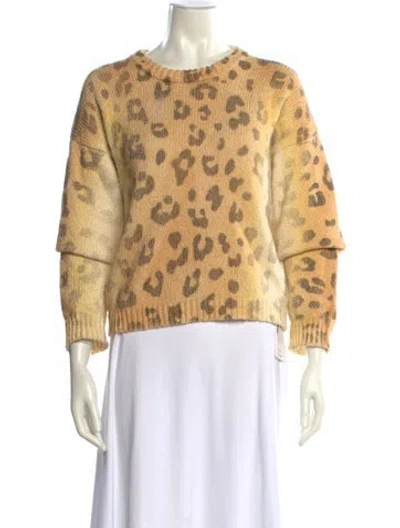 Pre-owned Mother Animal Print Crew Neck Sweater In Multi