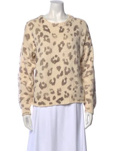 Pre-owned Mother Animal Print Crew Neck Sweater In Neutral
