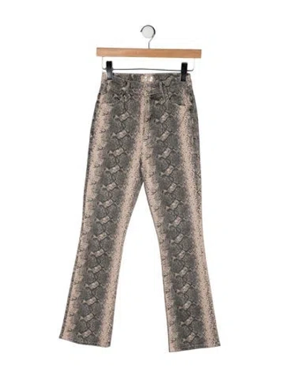 Pre-owned Mother Animal Print Flared Pants W/ Tags In Neutrals