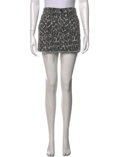 Pre-owned Mother Animal Print Mini Skirt In Black/neutrals