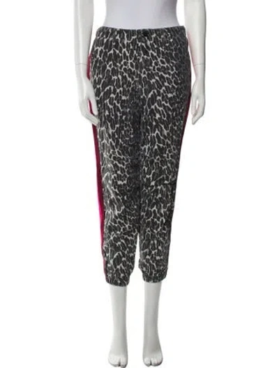 Pre-owned Mother Animal Print Skinny Leg Pants In Gray