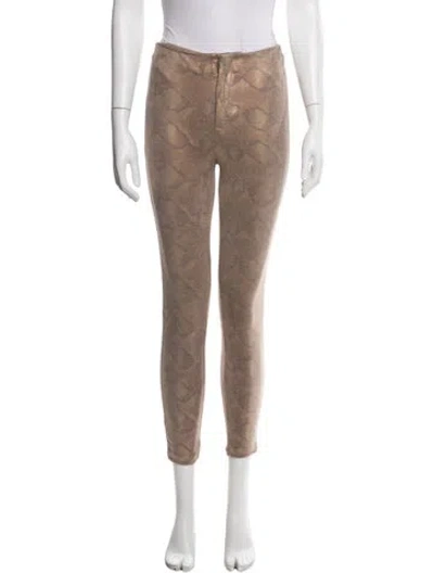 Pre-owned Mother Animal Print Skinny Leg Pants In Multicolor