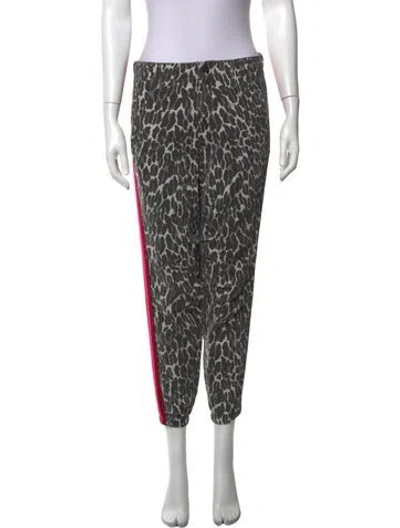 Pre-owned Mother Animal Print Straight Leg Pants In Grey