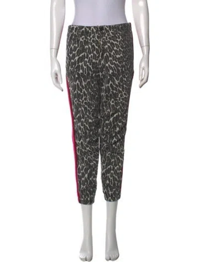 Pre-owned Mother Animal Print Straight Leg Pants In Neutrals