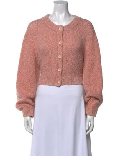 Pre-owned Mother Baby Alpaca Crew Neck Sweater In Pink
