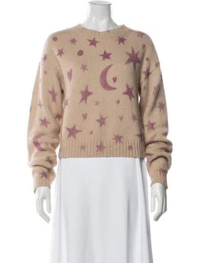 Pre-owned Mother Baby Alpaca Graphic Print Sweater In Neutral