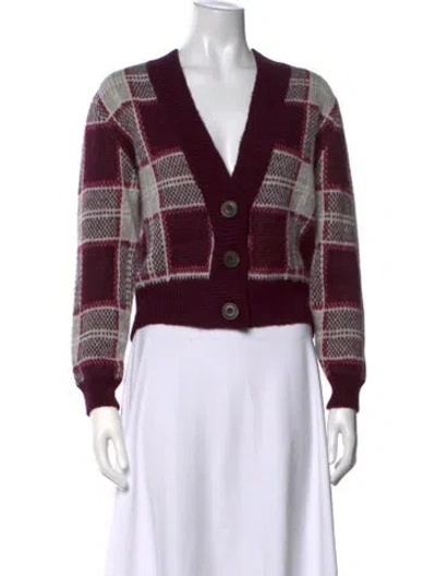 Pre-owned Mother Baby Alpaca Plaid Print Sweater In Multicolor