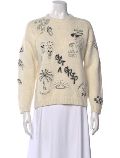Pre-owned Mother Baby Alpaca Printed Sweater