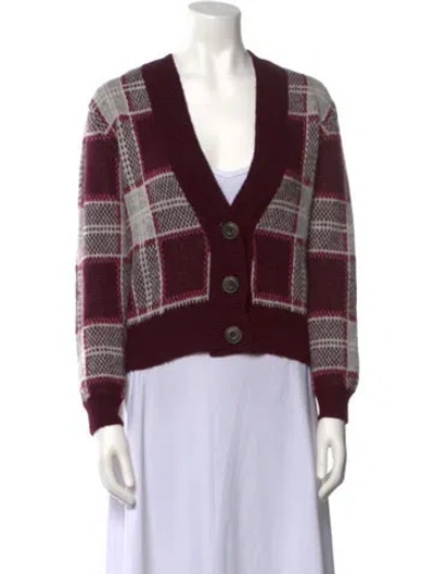 Pre-owned Mother Baby Alpaca Printed Sweater In Burgundy