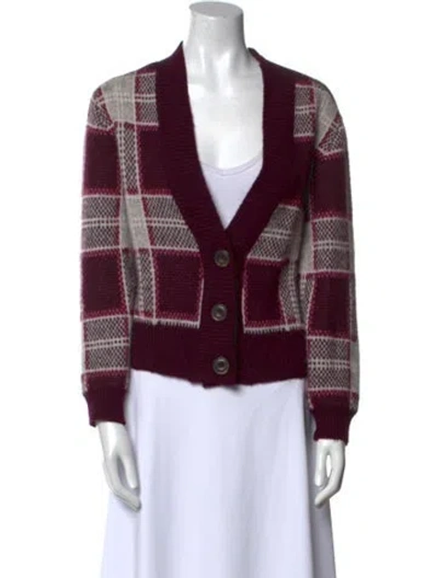 Pre-owned Mother Baby Alpaca Printed Sweater In Burgundy