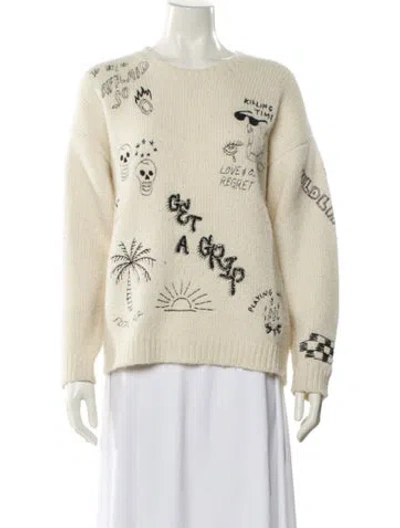 Pre-owned Mother Baby Alpaca Printed Sweater In Neutral