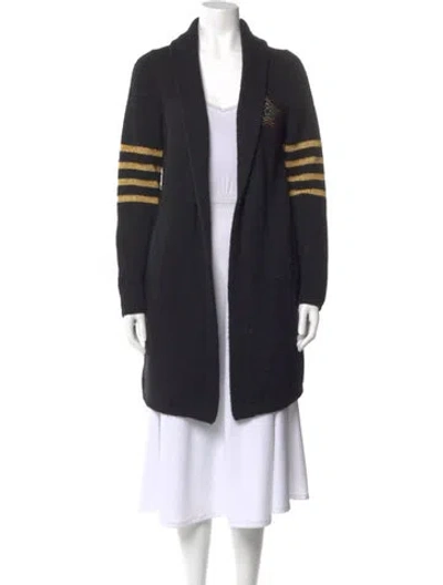 Pre-owned Mother Baby Alpaca Striped Sweater In Black