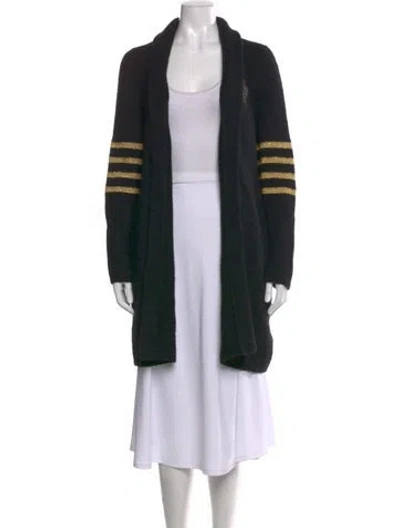 Pre-owned Mother Baby Alpaca Striped Sweater In Black