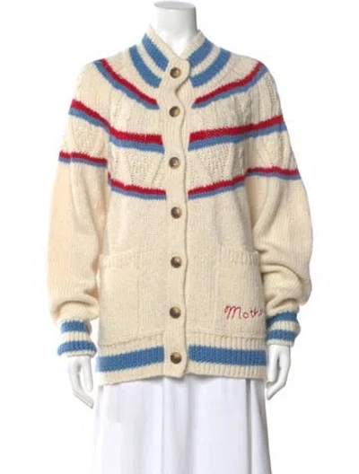 Pre-owned Mother Baby Alpaca Striped Sweater In Neutral