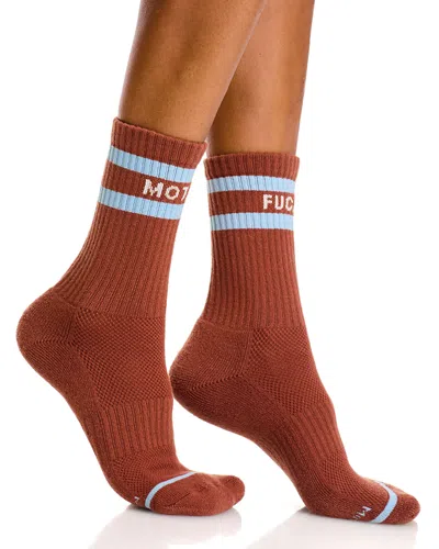 Mother Baby Steps Crew Socks In Brown