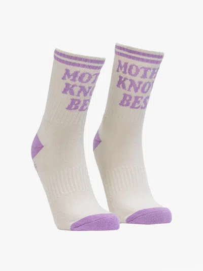 Mother Baby Steps Knows Best Socks In White