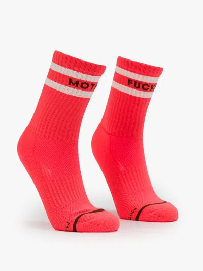 Mother Baby Steps Mf Pink/brown Socks In White