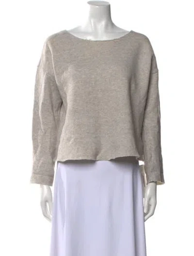 Pre-owned Mother Bateau Neckline Long Sleeve Sweatshirt In Neutral