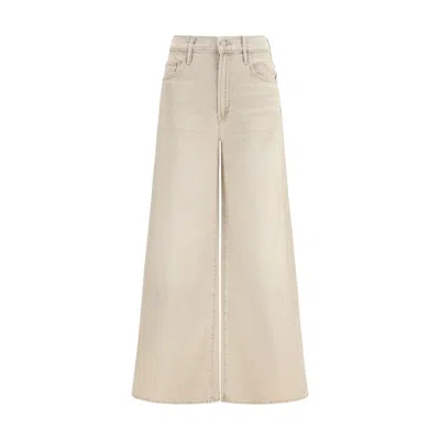Mother Beige Cotton Flared Jeans In Neutral