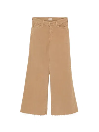 Mother Beige Straight Mid Rise Jean In Brown