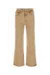 Mother Denim Cropped Jeans In Beige