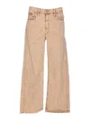 Mother The Dodger Flood High Rise Jeans In Dark Khaki In Beige
