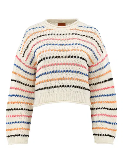 MOTHER BELL-SLEEVE STRIPED SWEATER