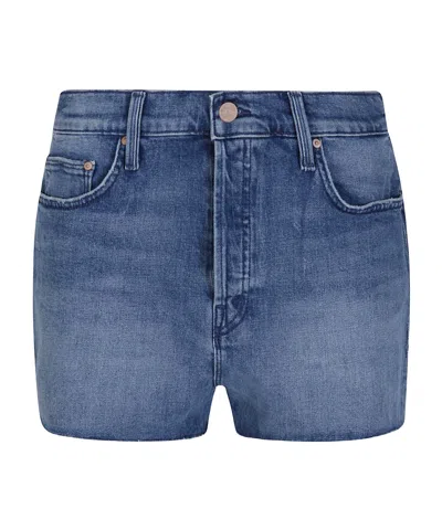 Mother Belt-loop Denim Shorts In Blue