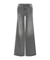 Mother Wide-leg Jeans Five-pocket Design In Gray