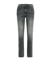 Mother The High Waisted Rascal Slice Undone Hem Friday The 13th Jeans In Black