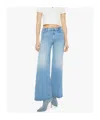 Mother Womens Horseback To Quarterback The Doozy Flared Straight-leg Mid-rise Stretch-denim Jeans In Blue