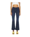 Mother The Weekender Fray Chip On My Shoulder Jeans In Blue
