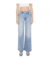 Mother Womens Look Ma No Hands The Rambler Zip Ankle Straight-leg Denim Jeans In Blue