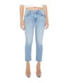 Mother Petites The Lil Insider Crop Step Fray Limited Edition Jeans In Blue