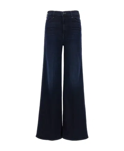 Mother The Mid Rise Mavin Sneak Blue Jeans With Belt Loops And Logo Embroidery On The Rear In Denim Woman